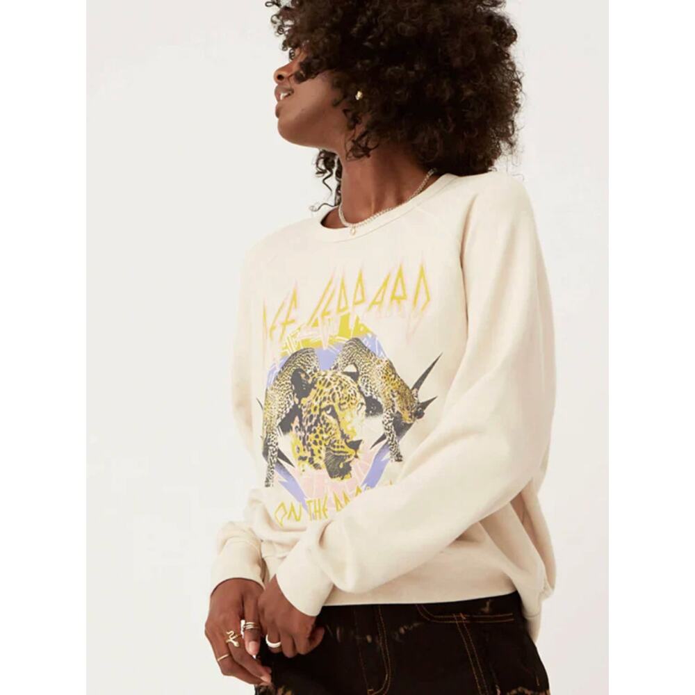Free People DAYDREAMER Def Leppard Sweatshirt 1987 LARGE